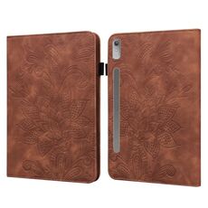 Per Lenovo Pad Pro 2022 11,2 pollici / Tab P11 Pro Gen 2 Custodia per tablet in pelle con motivo floreale goffrato in pizzo (marrone)