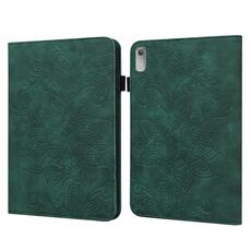 Per Lenovo Pad Plus 2023 11,5 pollici / Tab P11 Gen 2 Custodia per tablet in pelle con motivo floreale goffrato in pizzo (verde)