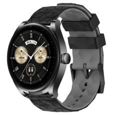 Per Huawei Watch Buds 22mm Modello di calcio Cinturino in silicone bicolore (nero + grigio)