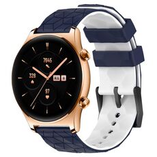 For Honor Watch GS 3 22mm Cinturino per orologio in silicone bicolore con motivo a calcio (blu notte + bianco)