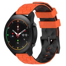 Per Xiaomi MI Watch S1 Pro 22mm Modello di calcio Cinturino in silicone bicolore (arancione + nero)