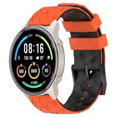 Per Xiaomi MI Watch Sport 22mm Modello di calcio Cinturino in silicone bicolore (arancione + nero)
