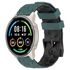 Per Xiaomi MI Watch Sport 22mm Modello di calcio Cinturino in silicone bicolore (verde oliva + nero)