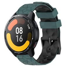Per Xiaomi MI Watch S1 Active 22mm Modello di calcio Cinturino in silicone bicolore (verde oliva + nero)
