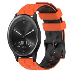 Per Garmin Vivomove Sport 20mm Cinturino per orologio in silicone bicolore con motivo a calcio (arancione + nero)