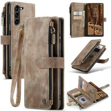 Custodia multifunzionale in pelle per Samsung Galaxy S23 5G CaseMe C30 (marrone)