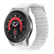 Per Garmin Forerunner 255S / Venu 2S Cinturino per orologio universale in pelle con anello magnetico da 18 mm (bianco)
