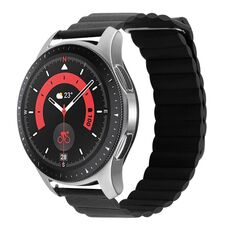 Per Garmin Forerunner 255S / Venu 2S Cinturino per orologio universale in pelle con anello magnetico da 18 mm (nero)