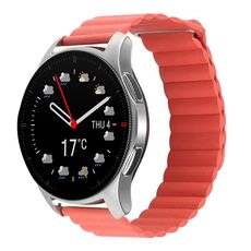 Per Coros Apex 46mm/Apex Pro / Ticwatch Pro 3 22mm cinturino in pelle con anello magnetico (arancione)
