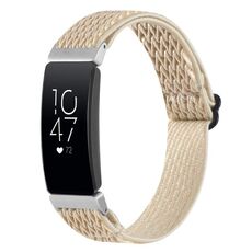 Per Fitbit Inspire 2 cinturino in nylon intrecciato con fibbia Wave (albicocca)