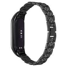 Per Xiaomi Mi Band 4/3 Cinturino universale in metallo con tre perline Full Diamond (nero)