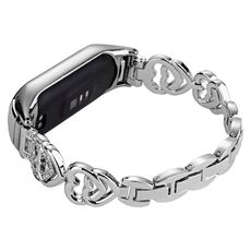 Per Xiaomi Mi Band 7 cinturino universale in metallo con diamanti (argento)