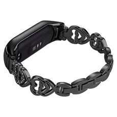 Per Xiaomi Mi Band 6/5 cinturino universale in metallo con diamanti (nero)