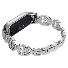 Per Xiaomi Mi Band 6/5 cinturino universale in metallo con diamanti (argento)