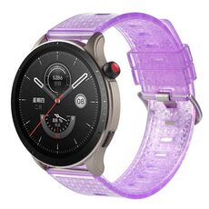 Per Huawei Watch GT Runne 22mm Cinturino in TPU con diamanti lucidi trasparenti (viola)
