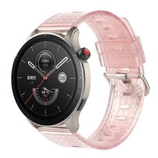 Per Huawei Watch3 22mm cinturino in TPU con diamanti lucidi trasparenti (rosa)