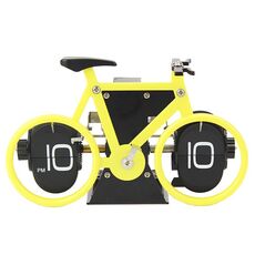 HY-F087 Orologio girevole decorativo per la casa con vibrazione automatica a forma di bicicletta retrò (giallo)
