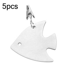 Appendiabiti per tovaglie antivento in acciaio inossidabile da 5 pezzi (pesce di mare TCC0010C)
