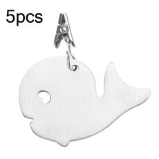 Appendiabiti per tovaglia antivento con clip per tovaglia in acciaio inossidabile da 5 pezzi (Whale TCC0010D)