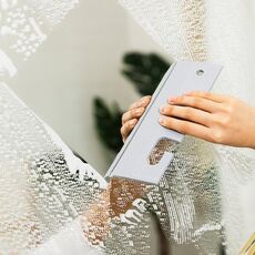 Strumenti per la pulizia del tergicristallo in silicone per specchi da bagno (grigio)
