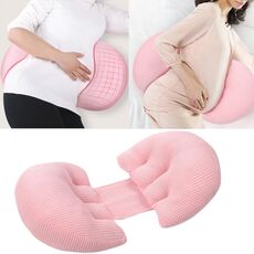 Supporto per la vita incinta Cuscino in cotone Cuscino per traversine laterali Cuscino per addome rimovibile e lavabile (rosa)