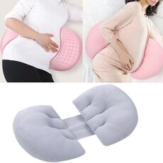Supporto per la vita incinta Cuscino in cotone Cuscino per traversine laterali Cuscino per addome rimovibile e lavabile (grigio)