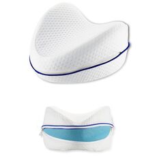 Cuscino per gambe in cotone con memoria del corpo Dormire ortopedico Sciatica Articolazione dell'anca posteriore per alleviare il dolore (interno blu)