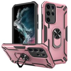 Custodia antiurto per Samsung Galaxy S22 Ultra 5G Warship Armor 2 in 1 (oro rosa)