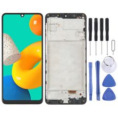 Schermo LCD OLED per Samsung Galaxy M32 SM-M325 Digitizer Assemblaggio completo con cornice