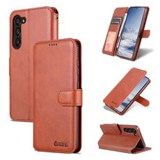 Per Samsung Galaxy S23 5G AZNS Custodia in pelle a conchiglia orizzontale in pelle di vitello (marrone)