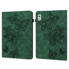 Custodia per tablet in pelle con motivo a farfalla in rilievo per Lenovo Tab M9 (verde)