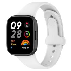 Per cinturino orologio in silicone con bottone a bottone Redmi Watch 3 (bianco)