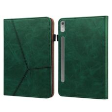 Custodia per tablet in pelle a righe goffrata per Lenovo Tab P11 Pro Gen 2 (verde)