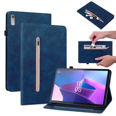Custodia per tablet in pelle con cerniera tinta unita per Lenovo Tab P11 Gen 2 11.5 Skin Feel (blu)