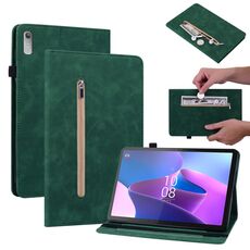 Custodia per tablet in pelle con cerniera tinta unita per Lenovo Tab P11 Gen 2 11.5 Skin Feel (verde)