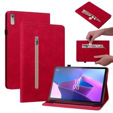 Custodia per tablet in pelle con cerniera tinta unita per Lenovo Tab P11 Gen 2 11.5 Skin Feel (rosso)