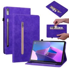 Custodia per tablet in pelle con cerniera tinta unita per Lenovo Tab P11 Pro Gen 2 11.2 (viola)