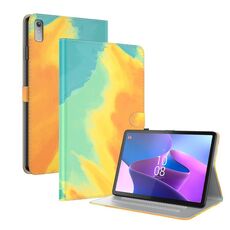 Per Lenovo Tab P11 Gen 2 11.5 Custodia per tablet in pelle con motivo ad acquerello (foglie d'autunno)