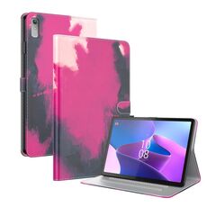 Per Lenovo Tab P11 Gen 2 11.5 Custodia per tablet in pelle con motivo ad acquerello (colore bacca)