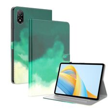 Per Honor Pad V8 Pro Custodia per tablet in pelle con motivo ad acquerello (verde ciano)