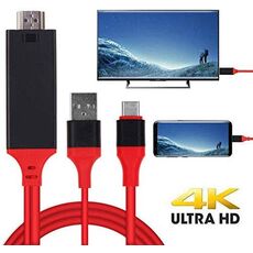 USB 3.1 Type-C a HDMI MHL 4K HD Cavo convertitore digitale video per telefono Android per monitorare il proiettore TV (rosso)