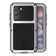 Per Samsung Galaxy S23 5G LOVE MEI Custodia in metallo antiurto impermeabile antipolvere (argento)