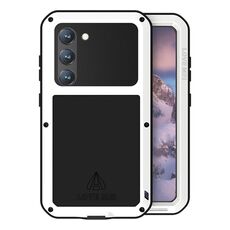 Per Samsung Galaxy S23 5G LOVE MEI Custodia in metallo antiurto impermeabile antipolvere (bianca)