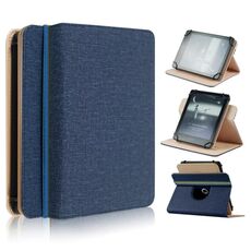 Per custodia per tablet in pelle universale rotante da 6 pollici (blu)