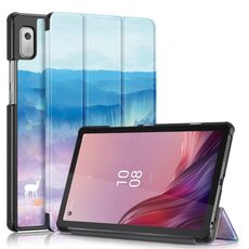 Per Lenovo Tab M9 TB-310FU Custodia per tablet in pelle con disegno colorato a 3 pieghe (Dream Deer)