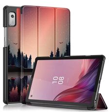 Per Lenovo Tab M9 TB-310FU Custodia per tablet in pelle con disegno colorato a 3 pieghe (tramonto)