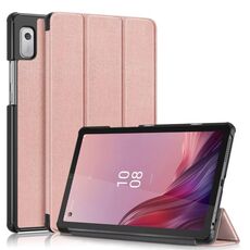 Per Lenovo Tab M9 TB-310FU Custodia per tablet in pelle pieghevole a 3 pieghe (oro rosa)