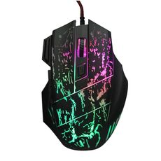 HXSJ A874 Mouse da gioco cablato luminoso colorato a 7 tasti che scorre acqua crepa