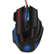 HXSJ A907 Mouse da gioco cablato 7D luminoso colorato a 7 tasti (nero)
