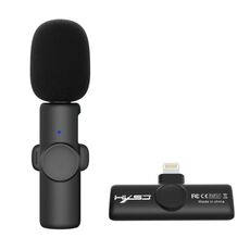 Microfono wireless lavalier HXSJ F18 2.4G 8 pin con riduzione del rumore (nero)